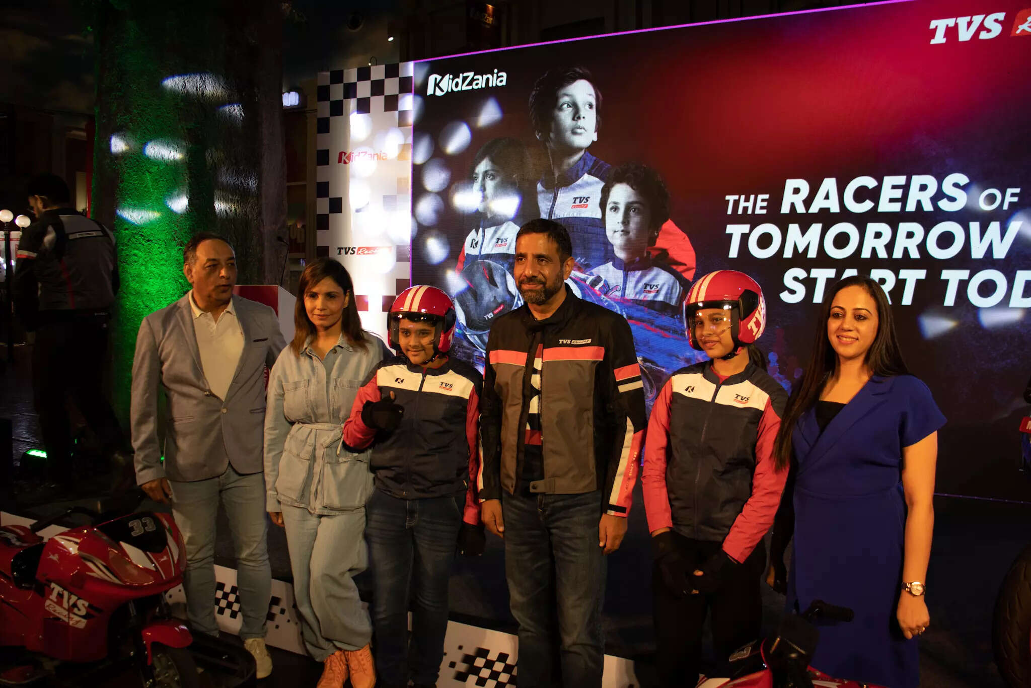 <p>Prerna Uppal, CPO KidZania and Vimal Sumbly, Head Business, TVS Motors at the launch of India’s first-ever racing experience at KidZania Mumbai </p>