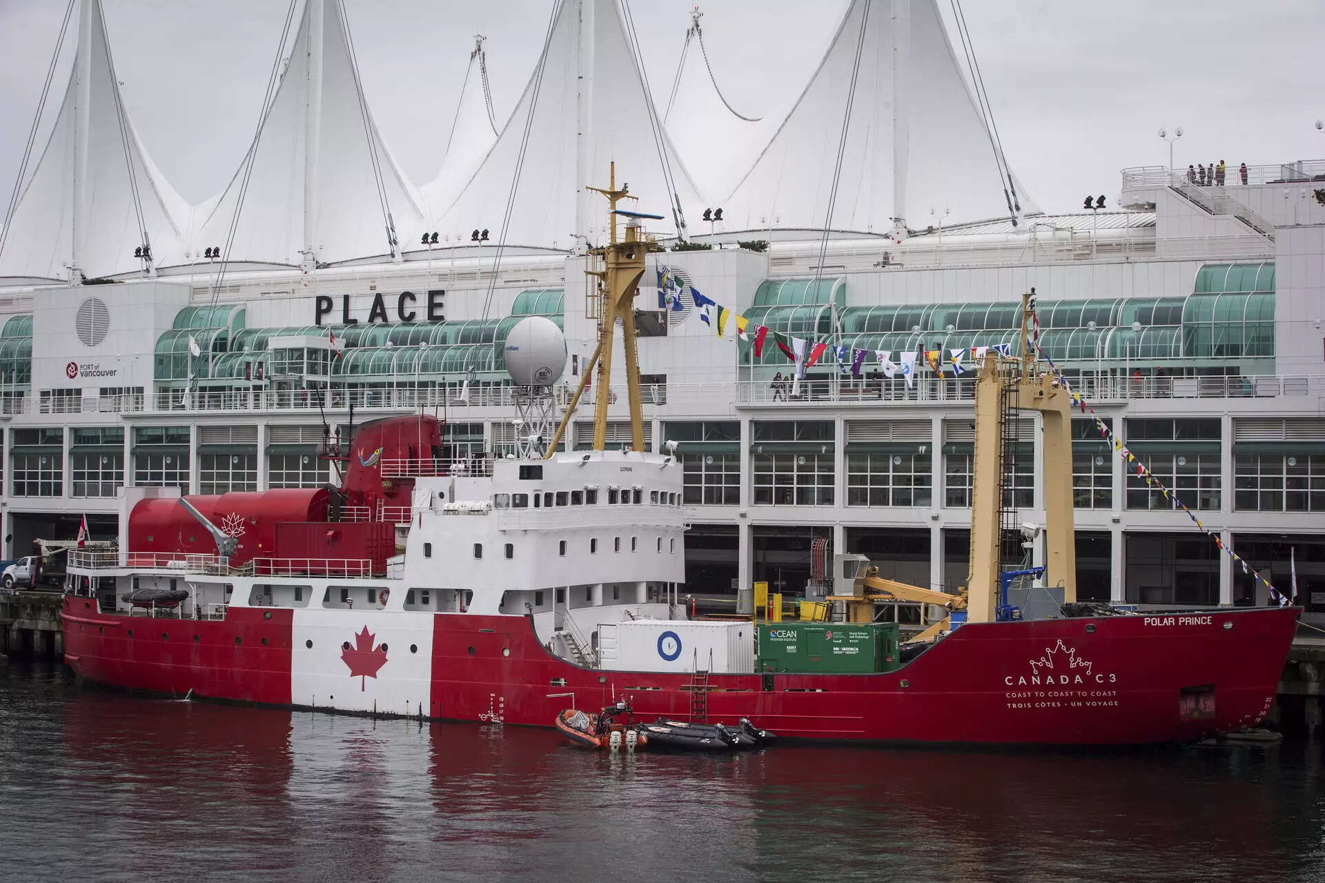 <p>The Polar Prince ship is seen while moored in Vancouver, British Columbia, Oct. 23, 2017. A search is underway.</p>