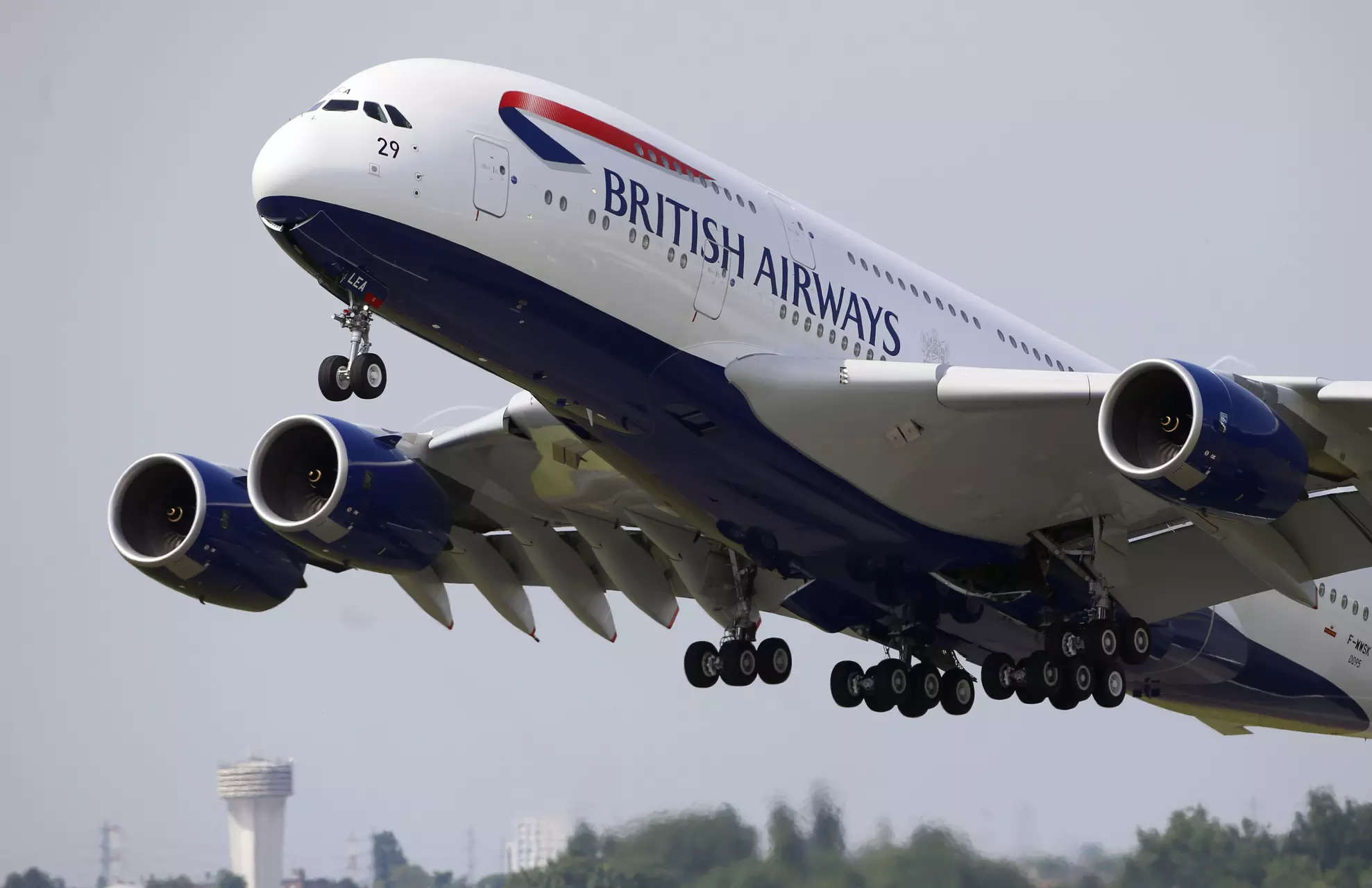 <p>A British Airways Airbus A380 aircraft.</p>