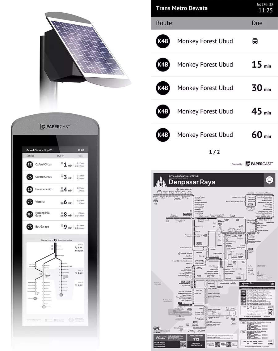 <p>Nine digital display monitors will be strategically placed at high-traffic bus stops along the Trans Metro Dewata Route. These displays will provide real-time bus schedules, ensuring commuters have accurate information at their fingertips.</p>