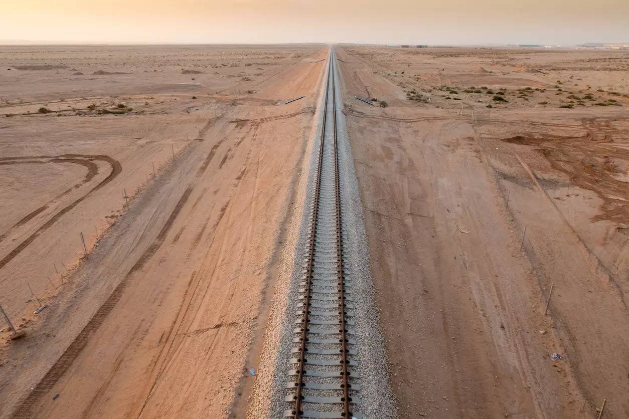 <p>A rail track in the Arabian Peninsula</p>
