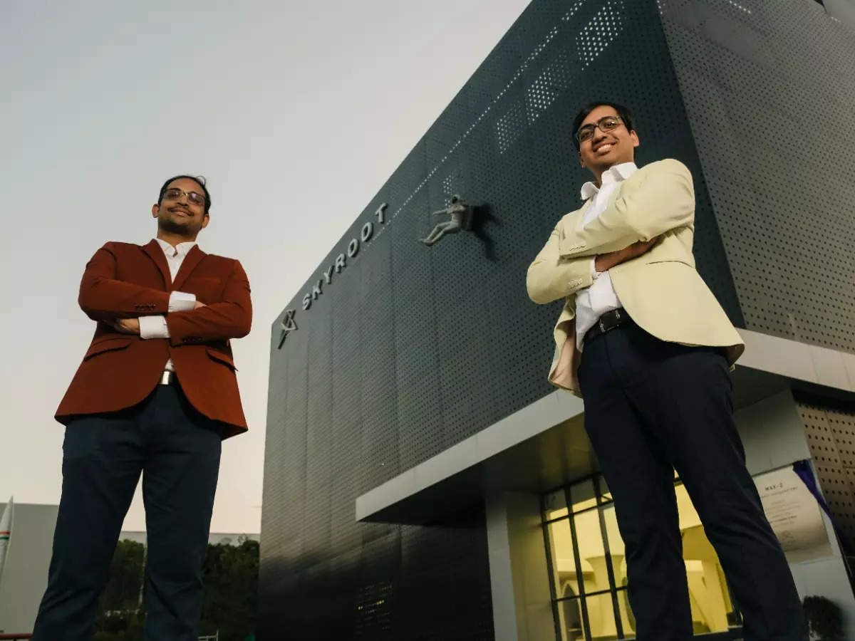 <p>Naga Bharath Daka (left) and Pawan Kumar Chandana, cofounders, Skyroot Aerospace<br /></p>
