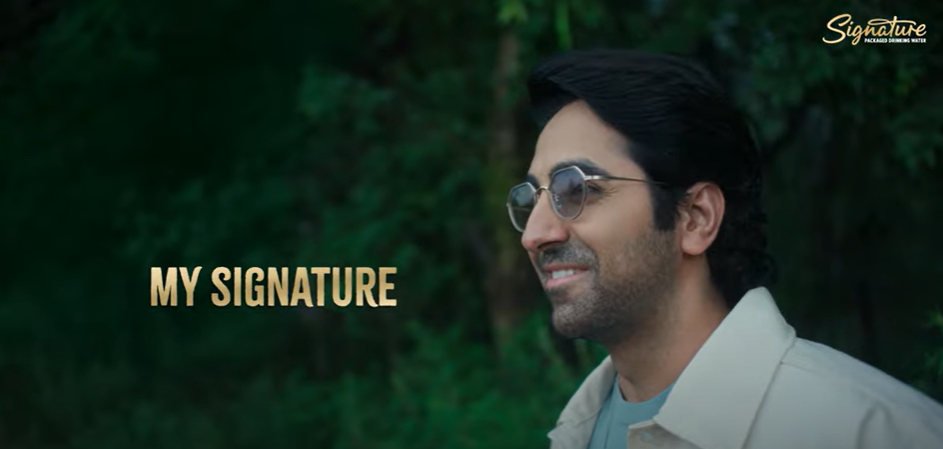 <p>Ayushmann Khurrana in Signature Packaged Drinking Water's latest campaign</p>