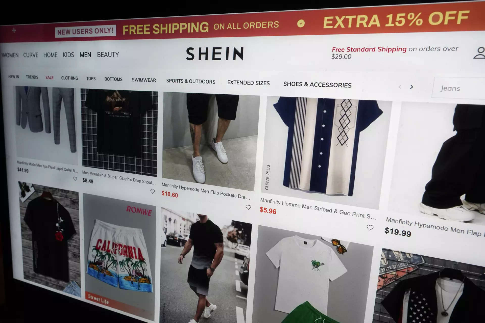 <p>A page from the Shein website (file image)</p>