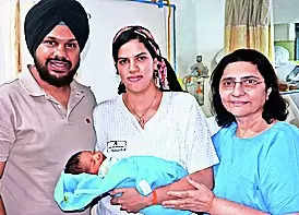 <p>Dr Firuza Parikh (in blue), who delivered India’s first ICSI baby Luv Sing</p>