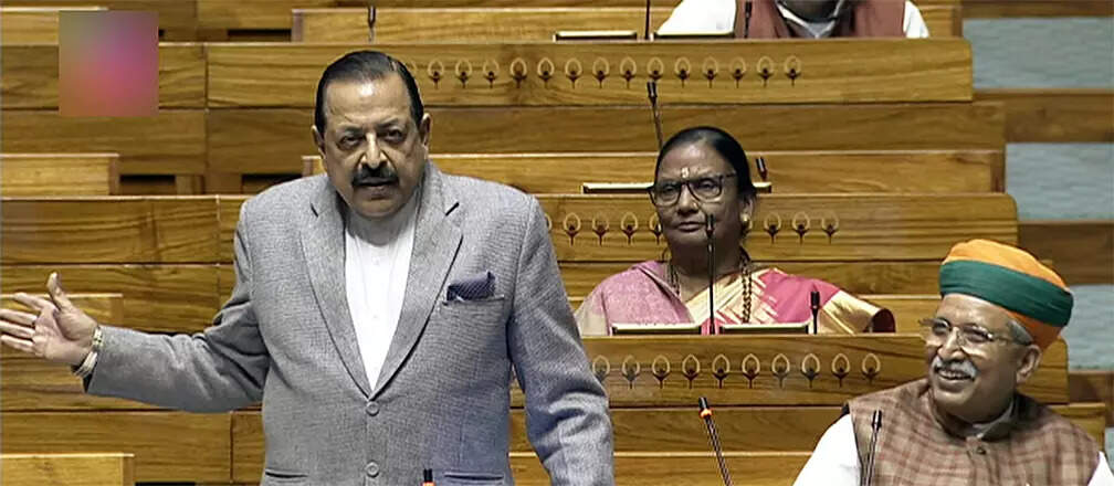 <p>Union Minister of State (Independent Charge) for Science and Technology Jitendra Singh speaks in the Lok Sabha during the Budget Session of Parliament, in New Delhi on Tuesday. </p>