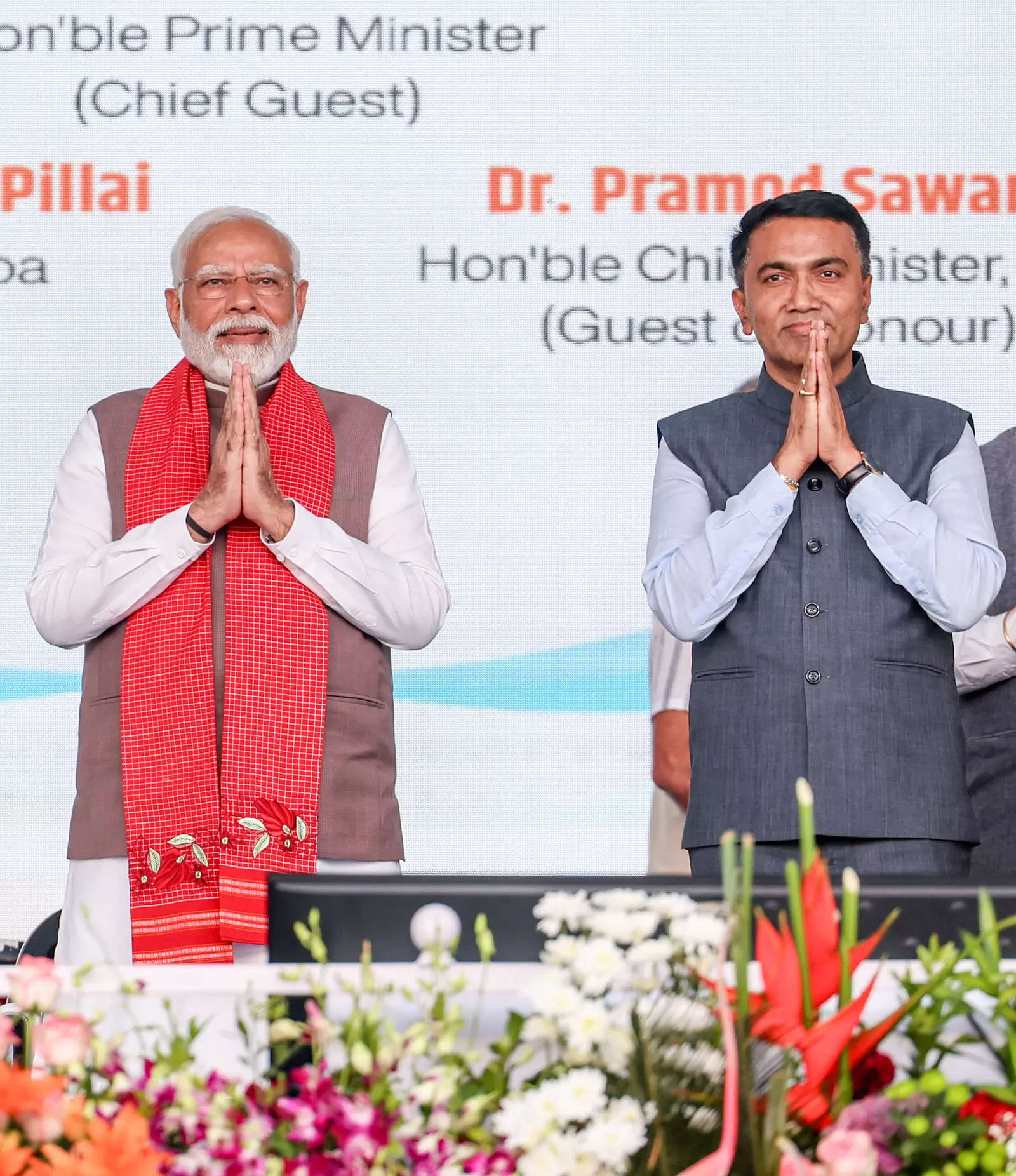 <p>Prime Minister Narendra Modi and Goa CM Pramod Sawant during the Viksit Bharat, Viksit Goa 2047 programme</p>