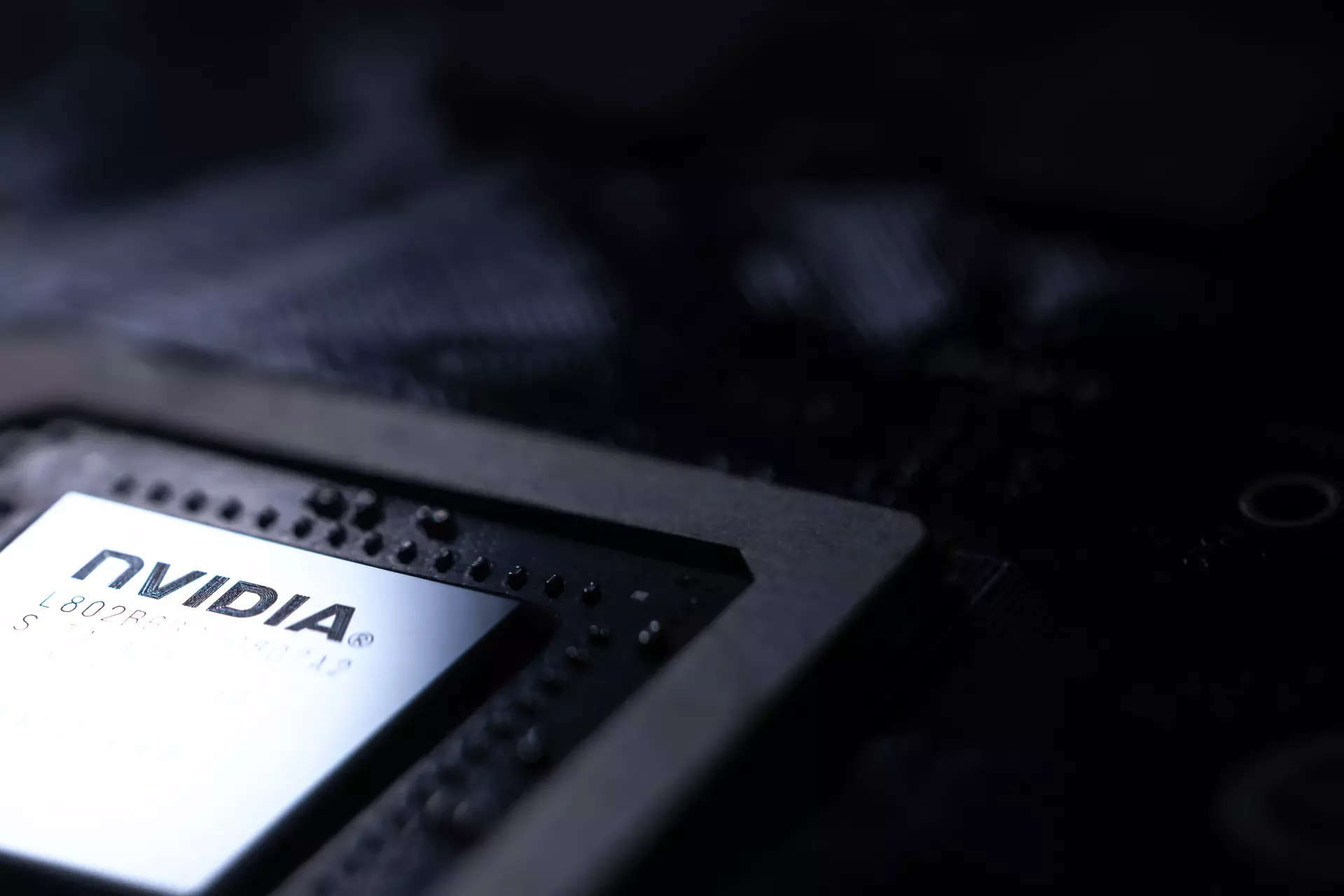 <p>This photograph taken in Paris on February 23, 2024 shows a US multinational Nvidia's graphic processing unit (GPU). </p>