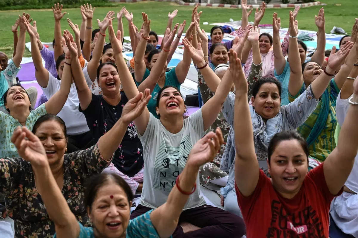 <p>People take part in a yoga session in Amritsar on June 19, 2024, ahead of the International Day of Yoga.</p>