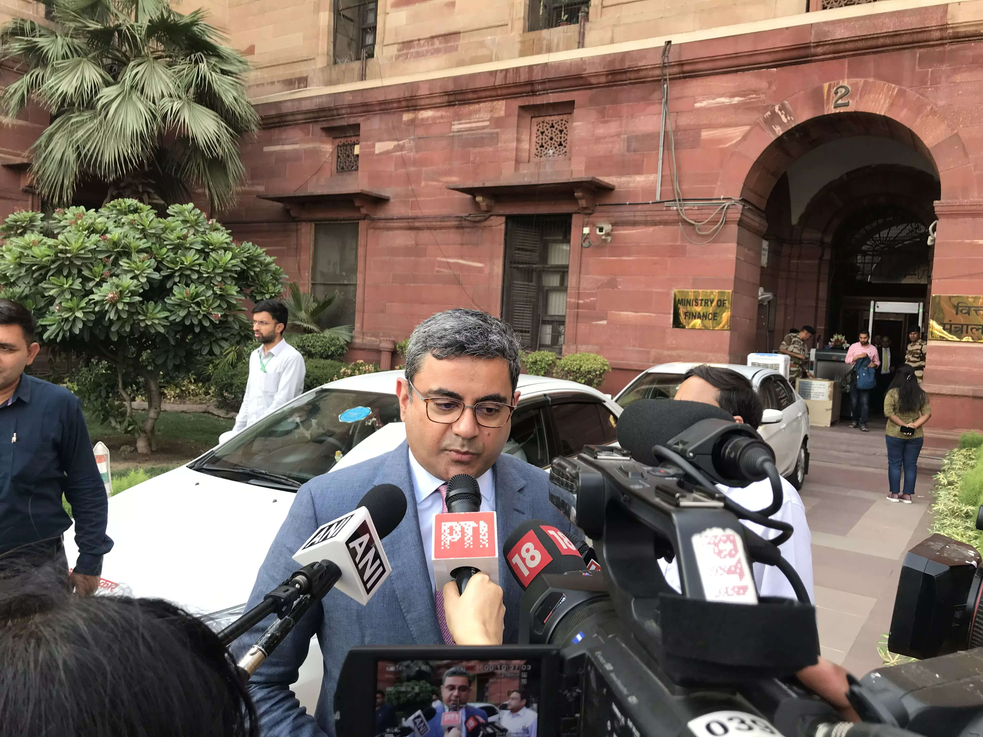 <p> Subhrakant Panda, Immediate Past President, FICCI after meeting with Finance Minister </p>