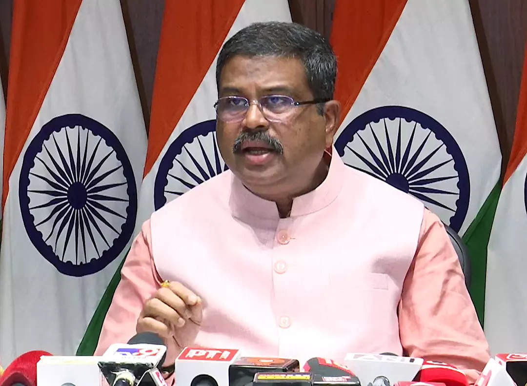 <p>Union Education Minister Dharmendra Pradhan addresses a press conference on the alleged NEET-UG irregularities, in New Delhi on Tuesday. (ANI Photo)</p>