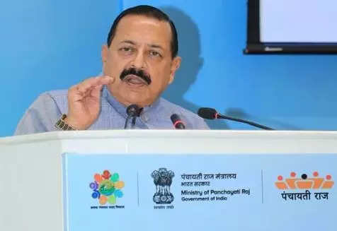 <p>Dr Jitendra Singh on Thursday addressing the launch and training workshop on weather forecast initiative aimed at Gram Panchayats across India, in New Delhi on Thursday.</p>