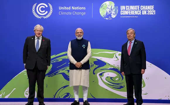 <p> PM Modi at COP26 Summit in Glasgow</p>