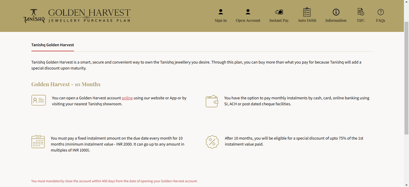<p>Tanishq Golden Harvest</p>