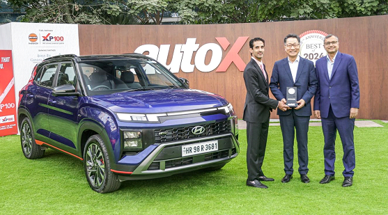 <p>(From L to R: Dhruv Behl, Founder and Editor-In-Chief, autoX handing over the ‘Best of 2024’ award to Unsoo Kim, Managing Director, Hyundai India & Tarun Garg, Chief Operating Officer and Whole-time Director, Hyundai India for the Hyundai Creta)</p>