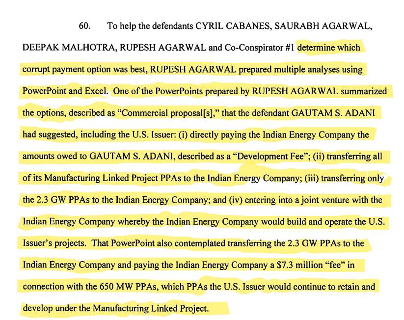 <p>The Indictment Order in United States of America v.  Gautam Adani and seven others read on the employing of the 