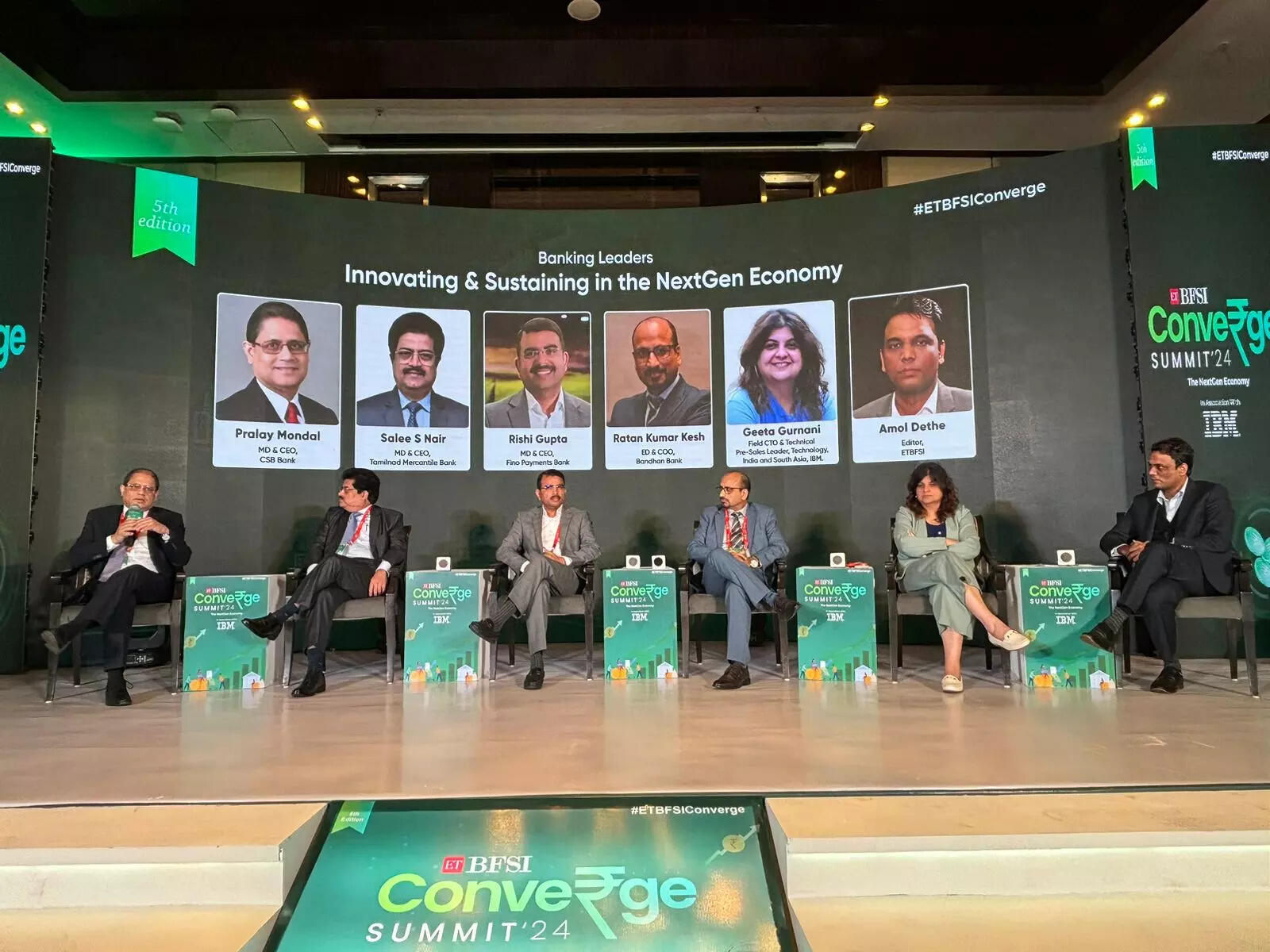 <p>Panel Session at ETBFSI Converge with Pralay Mondal, Salee S Nair, Rishi Gupta, Ratan Kumar Kesh and Geeta Gurnani<br></p>
