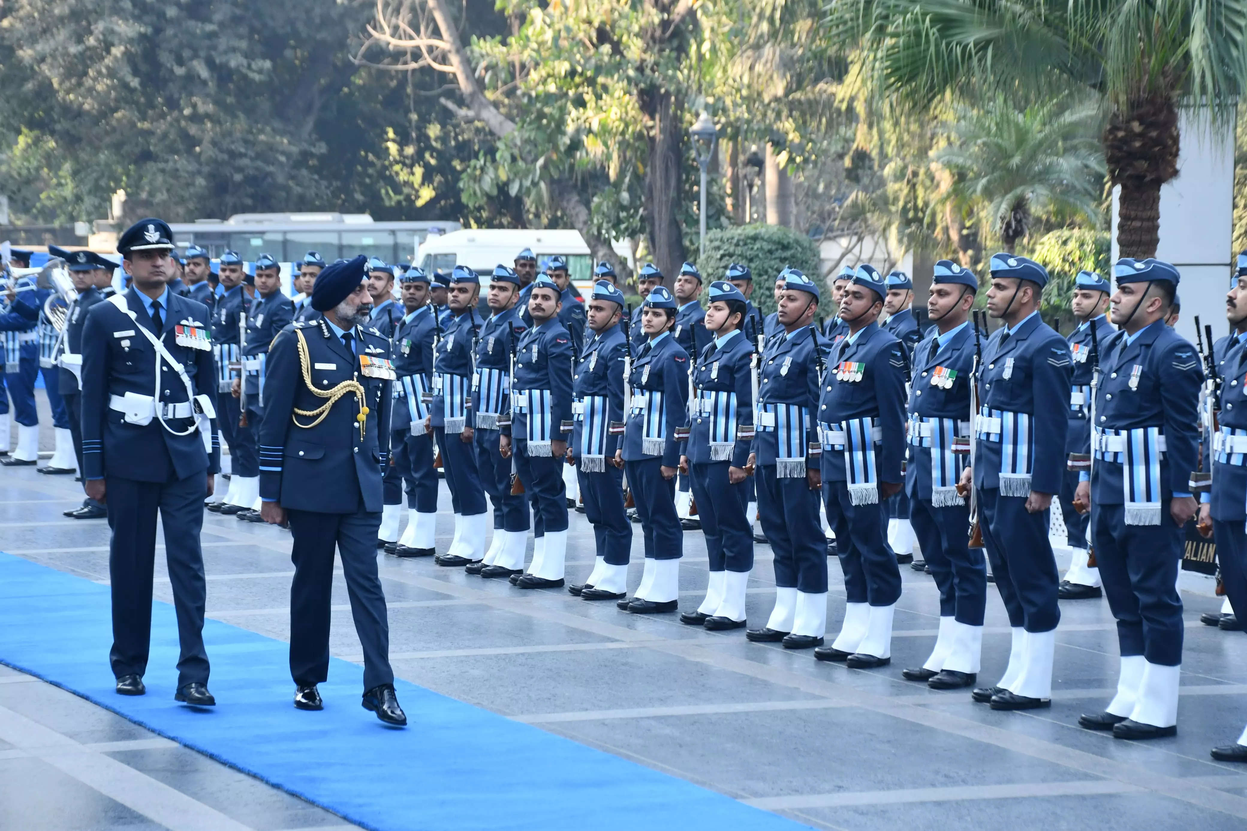 <p>Chief of the Air Staff Air Chief Marshal AP Singh was received by Air Marshal PM Sinha, Air Officer Commanding-in-Chief, WAC, and was presented with a ceremonial Guard of Honour on his arrival.</p>