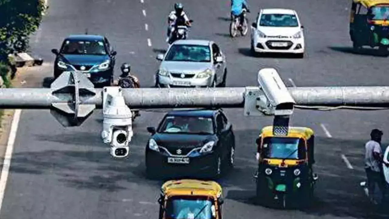 <p>Radar devices emit radio waves that bounce off moving vehicles, calculating speed based on the Doppler Effect.</p>