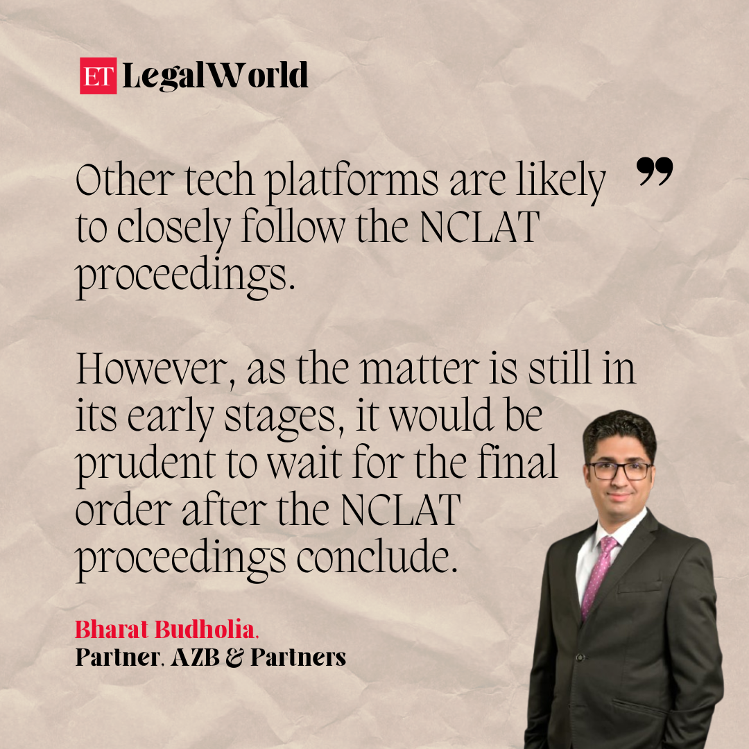 <p>Bharat Budholia, Partner at AZB & Partners on the significance of the NCLAT's order on the other tech platforms.</p>