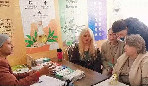<p>An Ayush stall at Maha Kumbh in Prayagraj </p>