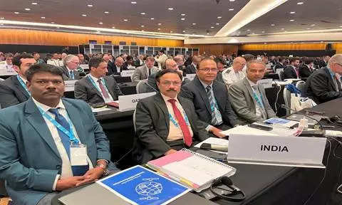 <p>TK Ramachandran, Secretary, Ministry of Ports, Shipping, and Waterways led the Indian delegation comprising Mukesh Mangal, Joint Secretary, N. Muruganandam, Director General of Lighthouses and Lightships, and S. Saravanan, Deputy Director, in the ongoing first General Assembly of IALA in Singapore.</p>