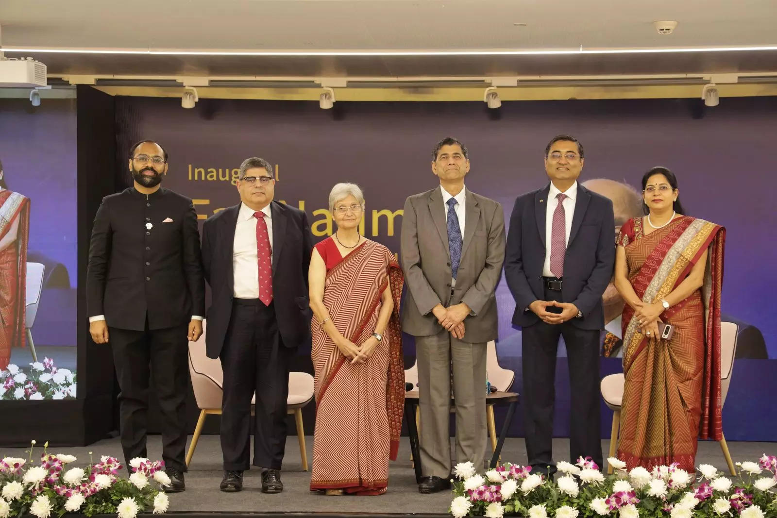 <p>Prof (Dr) Ashish Bharadwaj, Percival Billimoria, Justice Roshan Dalvi, Arvind P Datar, Vinod Surana, Rashmi Surana</p>