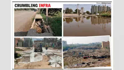 <p>Those living in societies across Manesar complain of poor urban infrastructure, from roads, sewer lines to waste management.</p>