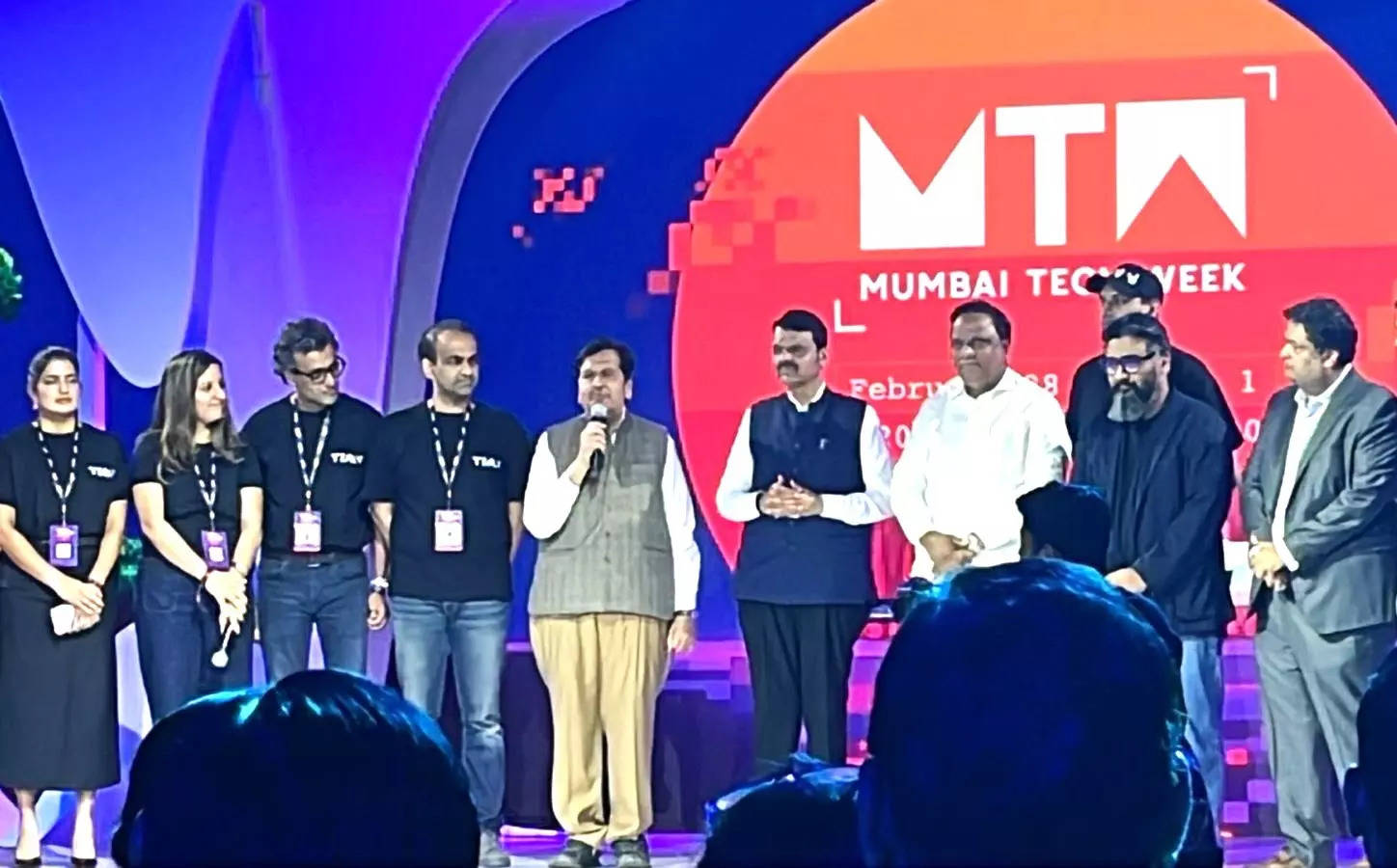 <p>Maharashtra Chief Minister Devendra Fadnavis at the Mumbai Tech Week 2025 in Mumbai on Friday.</p>