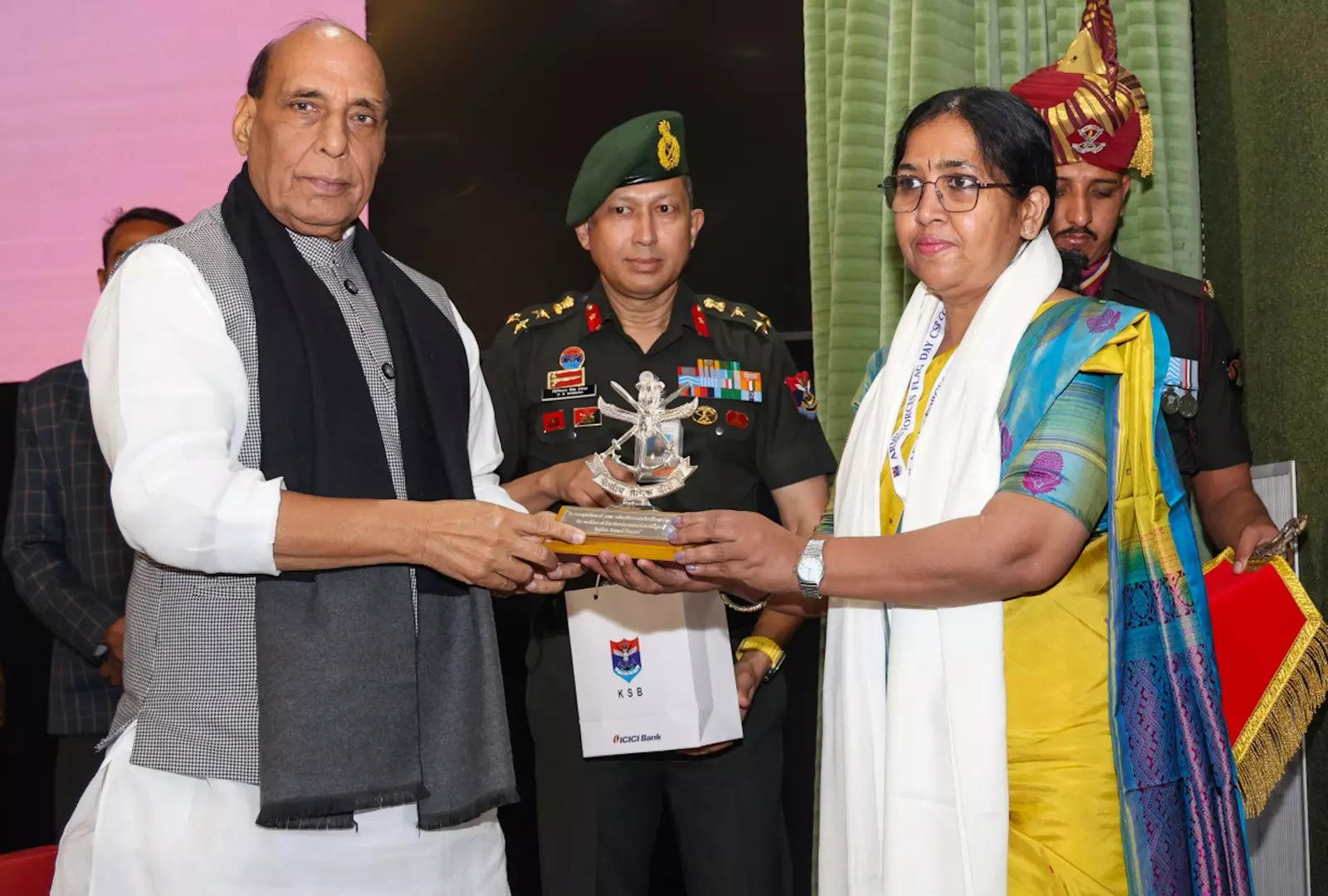 <p>Defence minister Rajnath Singh during the armed forces flag day corporate social responsibility (AFFD CSR) conclave in New Delhi, on Monday</p>