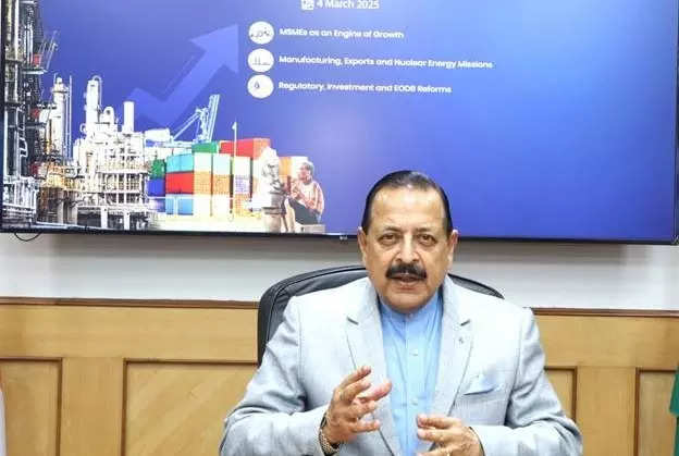 <p>Union Minister of State (Independent Charge) for Science and Technology, Department of Atomic Energy, Jitendra Singh addressing a post-budget webinar organized by NITI Aayog on Tuesday.</p>