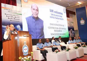 <p>Rajnath Singh speaks at the Institute of Aerospace Medicine (IAM) of the Indian Air Force (IAF) in Bengaluru.</p>