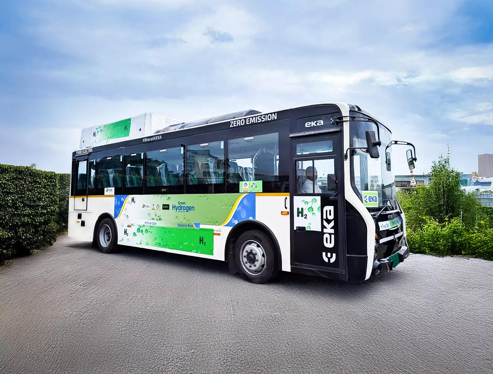 <p>This initiative marks the first deployment of a hydrogen fuel cell bus in Kerala. </p>