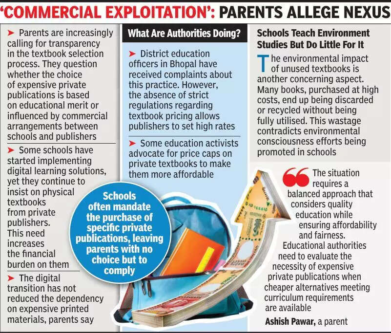 <p>With the commencement of a new academic session, several schools and private publishers in Bhopal seem to have returned to their old practice of enabling the sale of costly textbooks. But now, a single book for class 3 costs around Rs 600, which is 10 times costlier than the NCERT book of the same class.</p>