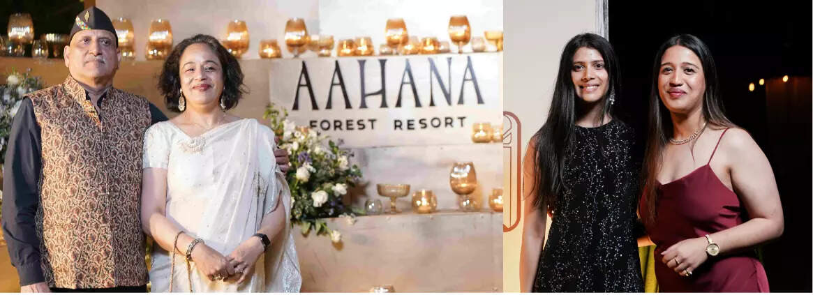 <p>(L to R) Kamal Tripathi, founder and managing partner of Aahana Resort with his wife Ranjana Tripathi. Avni Tripathi and Ayu Tripathi, directors of Aahana Resort.</p>