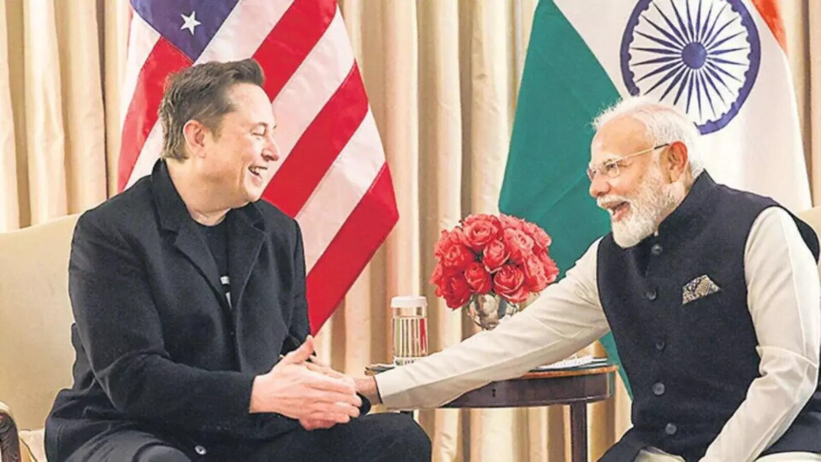 <p>Elon Musk and Narendra Modi </p>