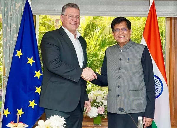 <p>In a high-level dialogue held recently, India’s Minister of Commerce & Industry, Piyush Goyal, and Maroš Šefčovič, European Commissioner for Trade and Economic Security, engaged in substantive discussions to address global trade challenges and accelerate progress on the long-pending trade pact. </p>