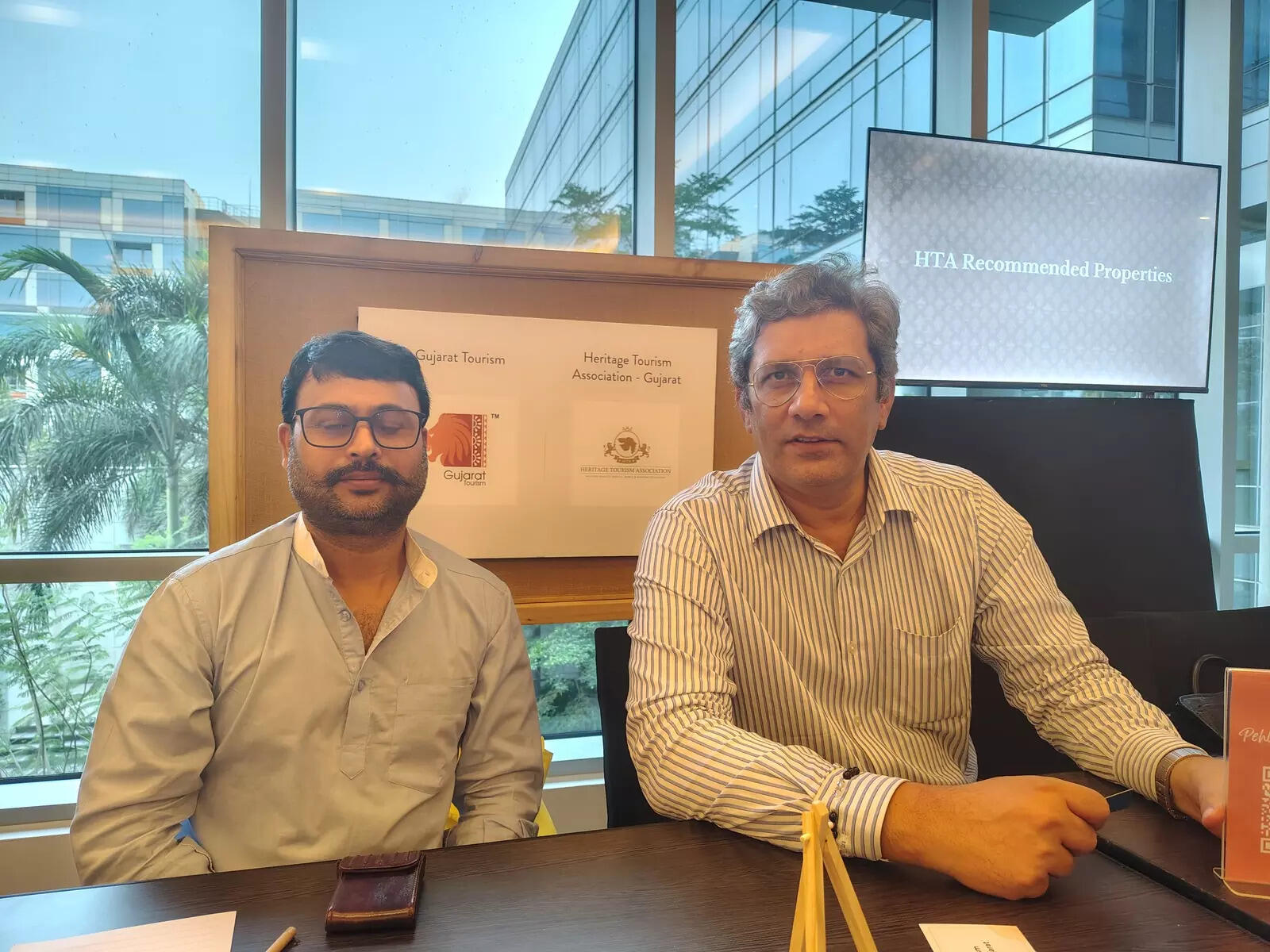<p>Yuvraj Saheb Ranjit Singh Parmar and Raghavendra Singh Gohil of Heritage Tourism Association of Gujarat.</p>