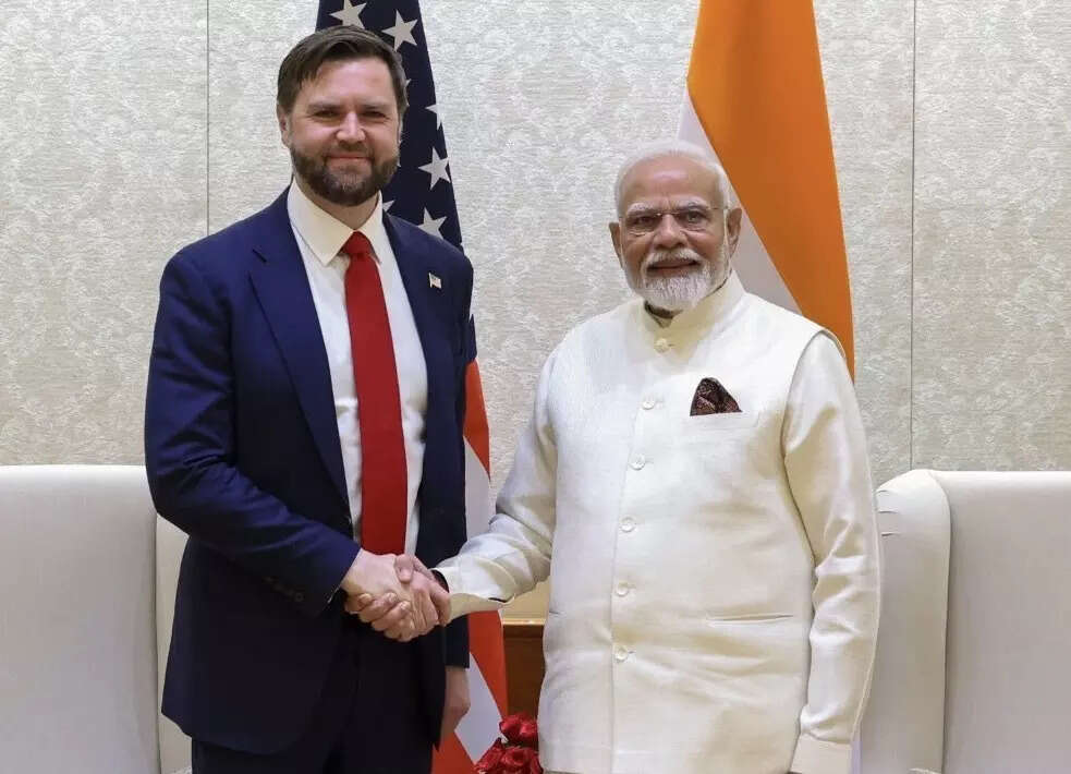 <p>US Vice President JD Vance with PM Narendra Modi</p>