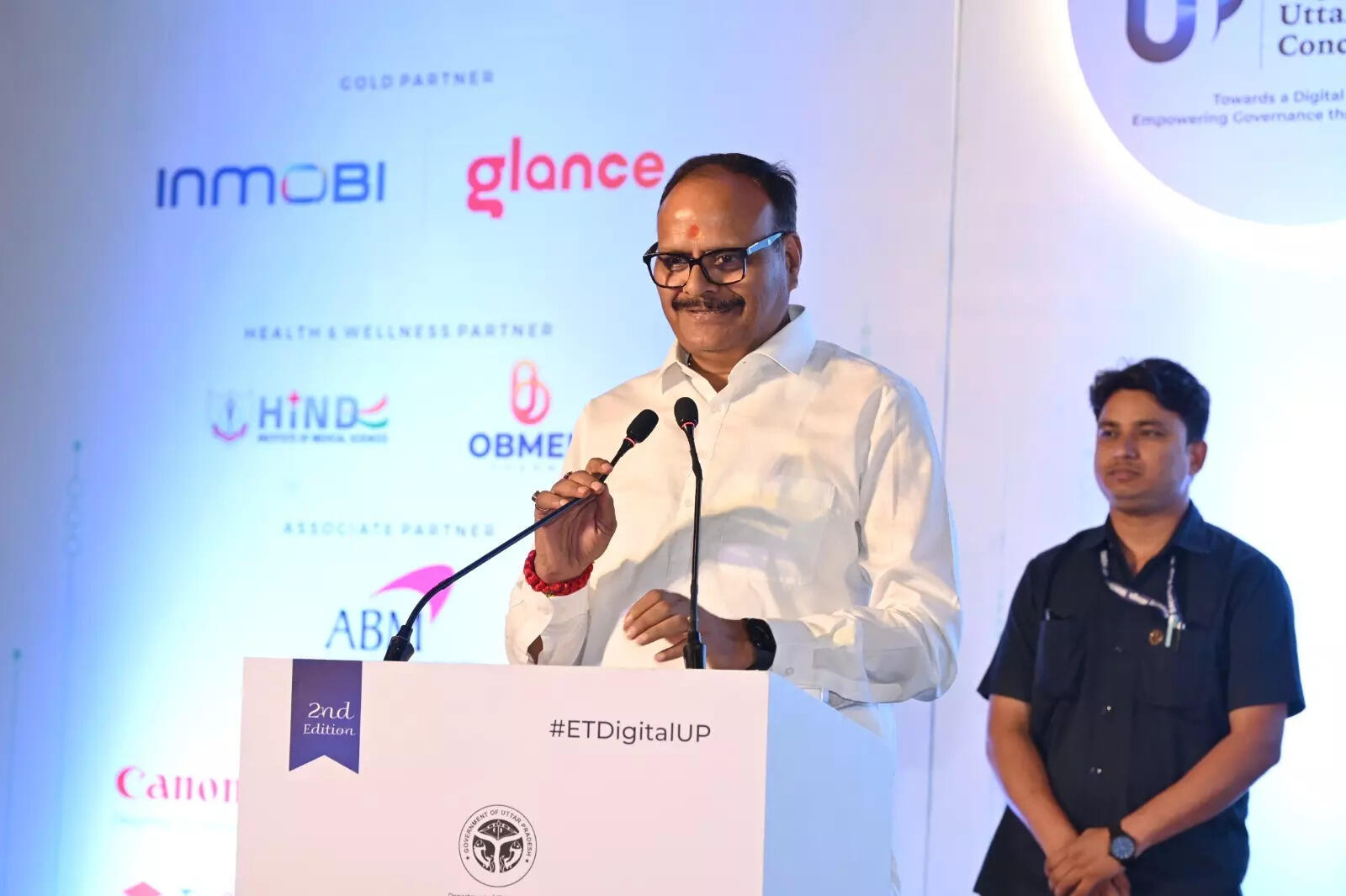 <p>Uttar Pradesh Deputy Chief Minister Brajesh Pathak addresses the ET Digital UP Conclave in Lucknow</p>