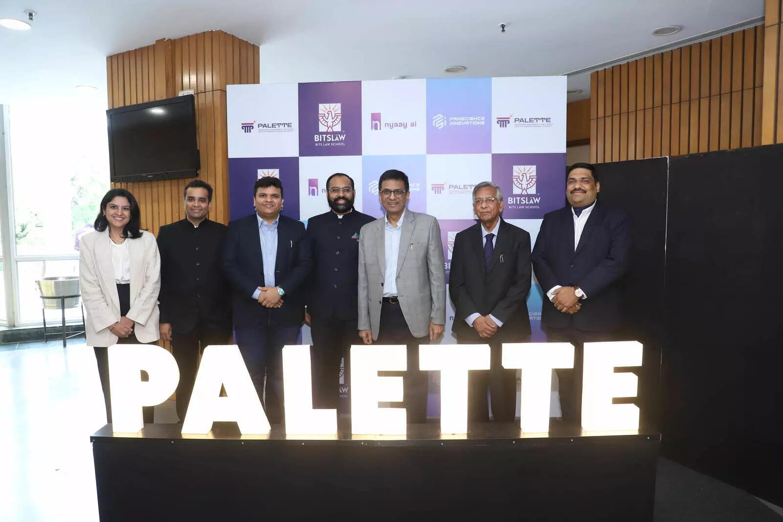 <p>(L-R) - Dr. Saumya Rawat (Co Founder, PanScience Innovations), Swapnil Srivastava (Chief Business Officer, PanScience Innovations), Dr. Anshul Pandey (Founder & Chairman, PanScience Innovations), Prof. (Dr.) Ashish Bharadwaj (Founding Dean of BITS Law School, Mumbai), Hon'ble Justice D. Y. Chandrachud (Former Chief Justice of India), R. Venkataramani (Attorney General of India),and Mayank Akole (Deputy Registrar, BITS Pilani, Mumbai Campus)</p>