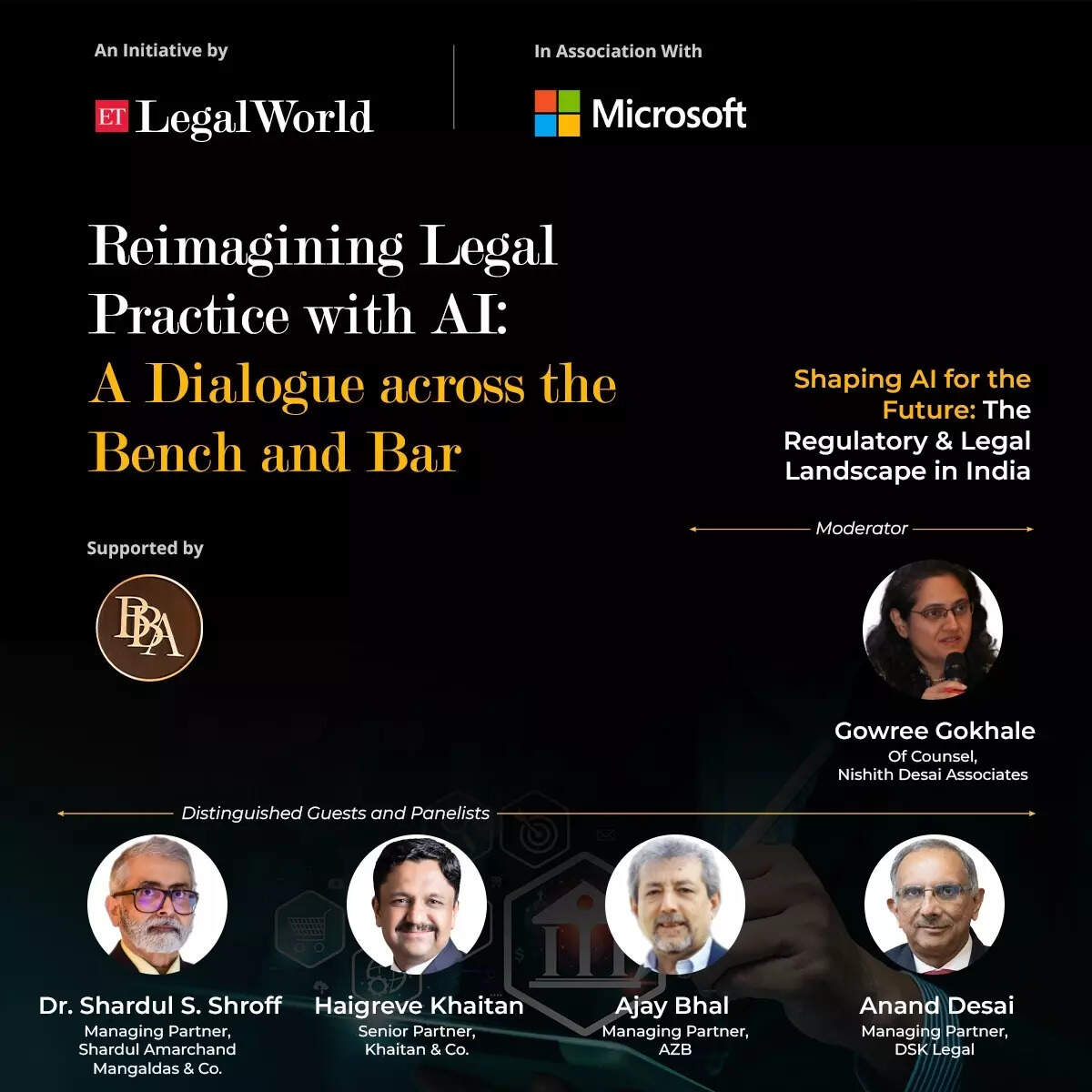 <p>The panel discussion, “Shaping AI for the Future: The Regulatory & Legal Landscape in India,” was moderated by Gauri Gokhale, of Counsel, Nishith Desai Associates.</p>