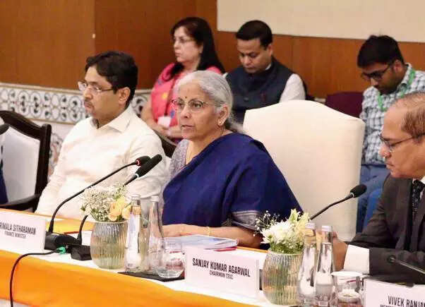 <p>Union Finance and Corporate Affairs Minister Nirmala Sitharaman during a high-level conclave with Principal Chief Commissioners, Chief Commissioners, and Director Generals of the Central Board of Indirect Taxes and Customs (CBIC) in New Delhi on Friday</p>
