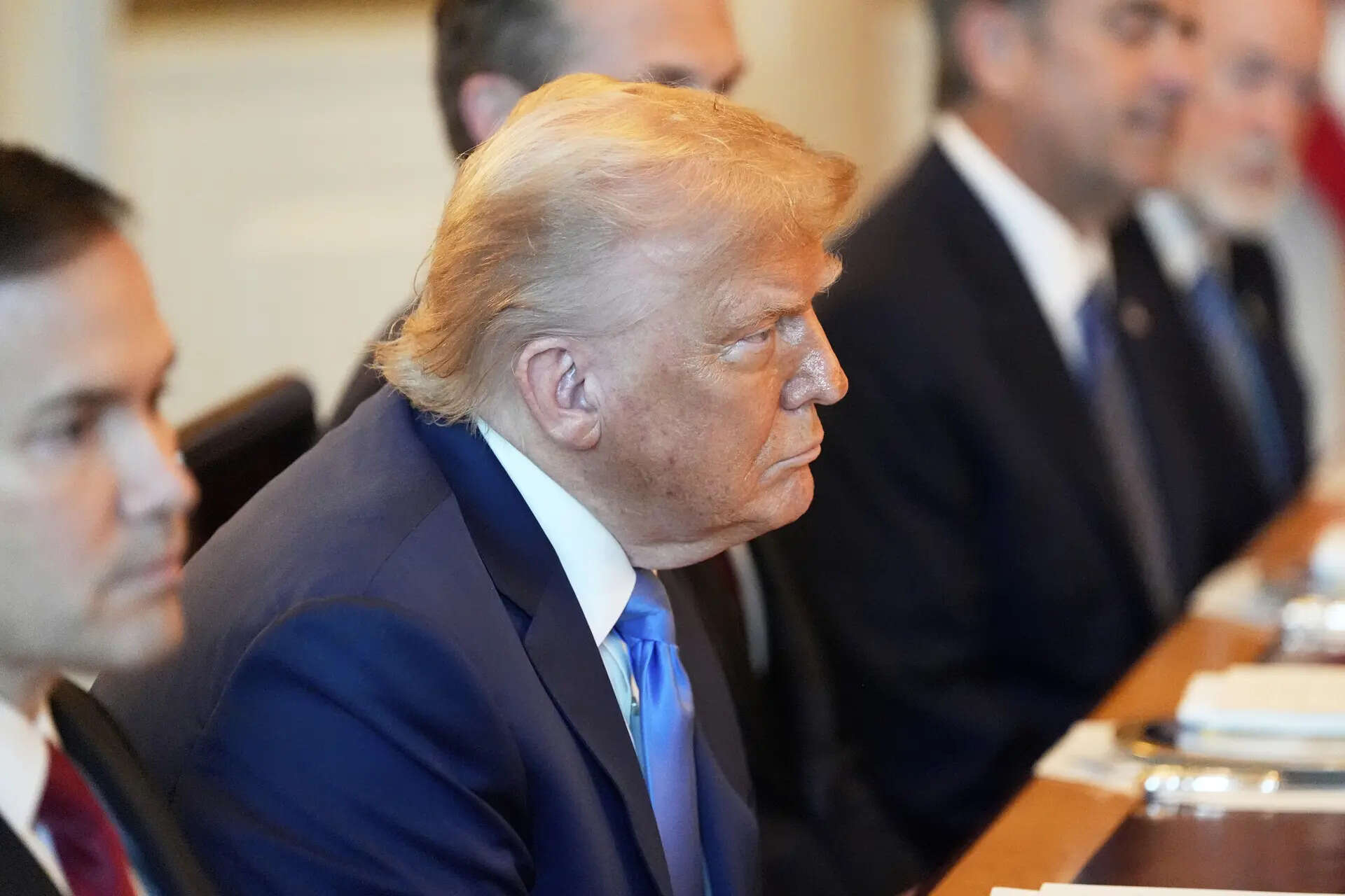 <p>President Donald Trump meets with Israel's Prime Minister Benjamin Netanyahu in the Blue Room of the White House, Monday, July 7, 2025, in Washington. (AP Photo/Alex Brandon)</p>