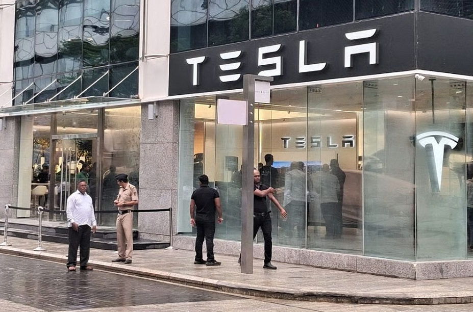 <p>Tesla showroom in Mumbai </p>