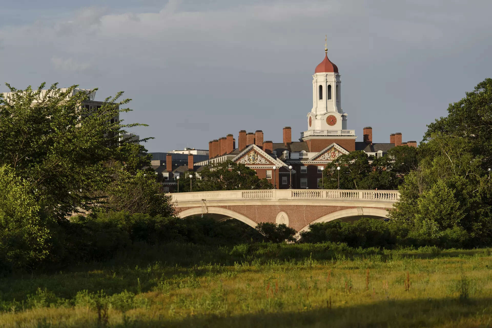 FILE -- The Harvard University campus in Cambridge, Mass., July 2, 2025. The Trump administration and Harvard University will appear before a federal judge on Monday, July 21, as each party seeks outright victory in their clash over billions of dollars in research money that the government has taken from the school. (Sophie Park/The New York Times)