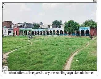 <p>Spread over 1.5 acres, the school has 126 students, four teachers and five classrooms. But the learning atmosphere is constantly under siege.</p>