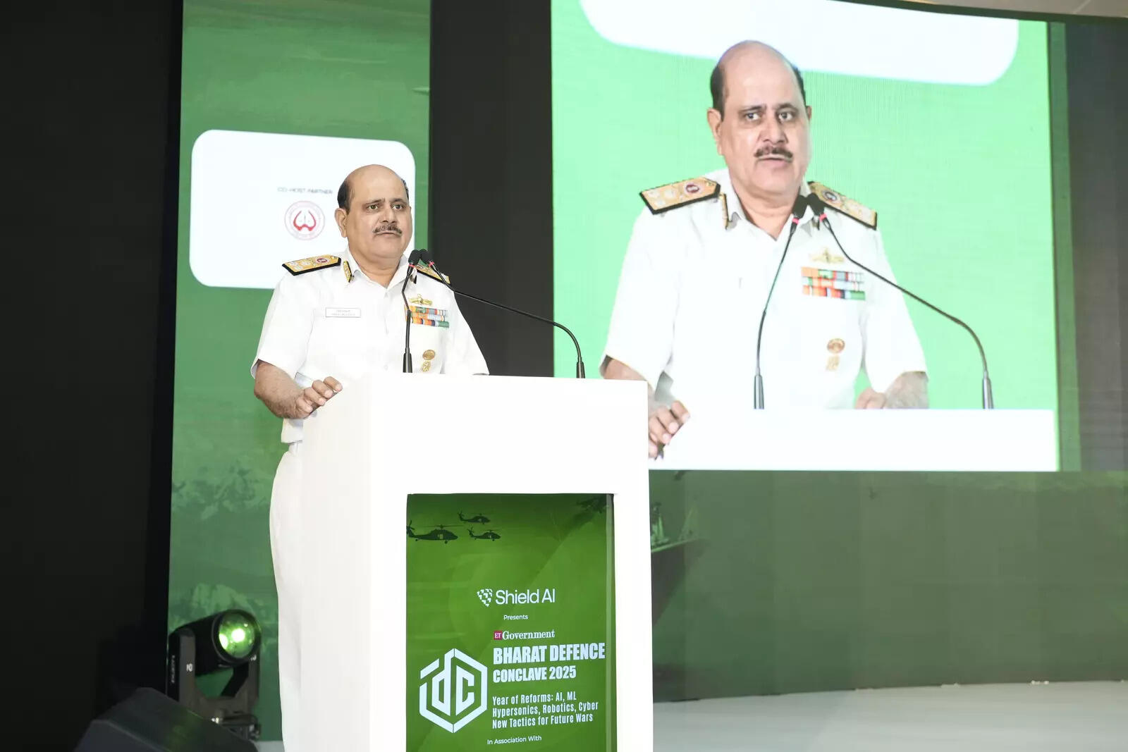 <p>Vice Admiral Vineet McCarty at Bharat Defence Conclave</p>