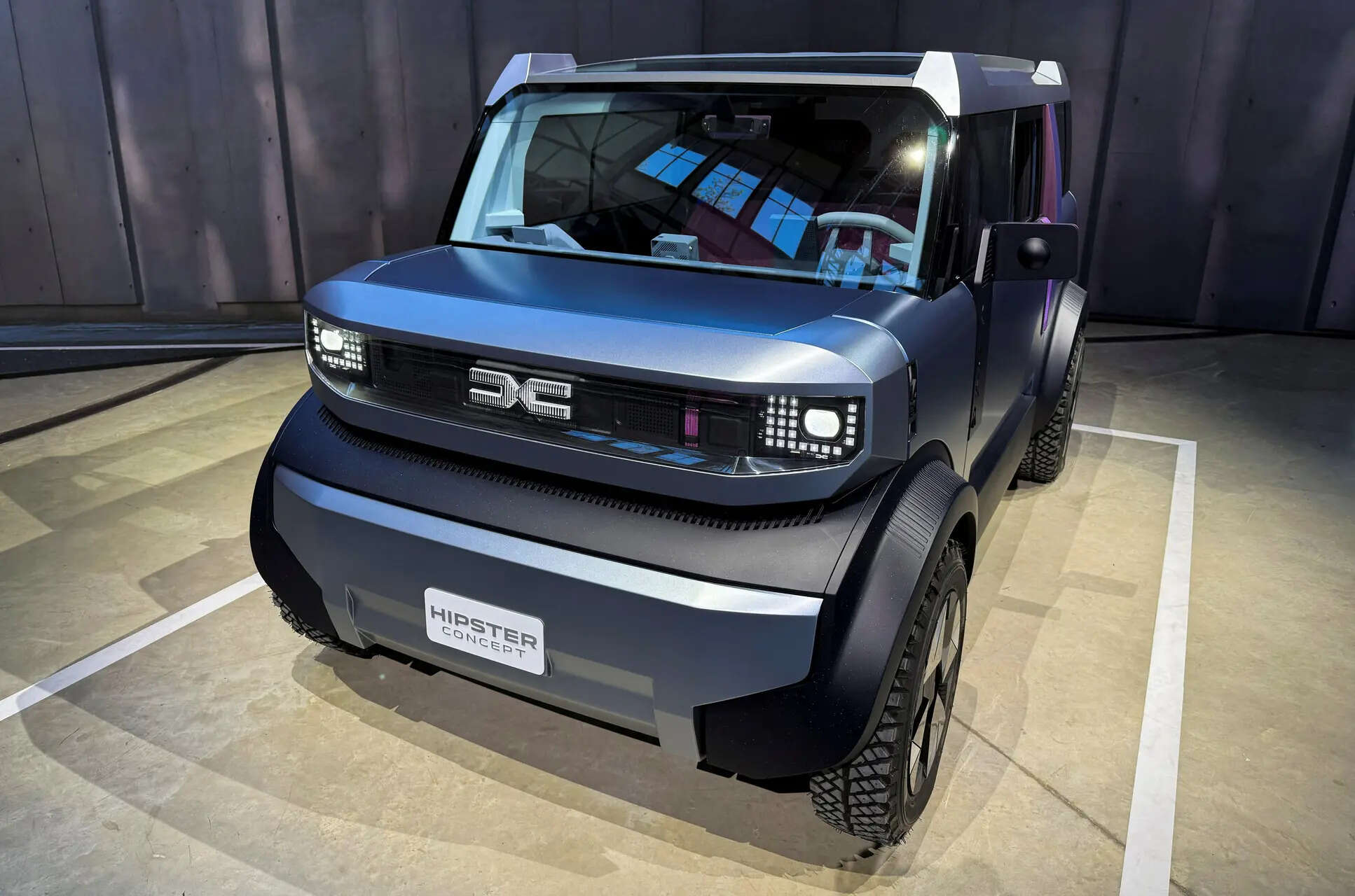 

<p>The “Hipster Concept”, a mini-EV concept car, is unveiled by Dacia during a presentation in Meudon, near Paris, France.</p>
<p>“/><figcaption class=
