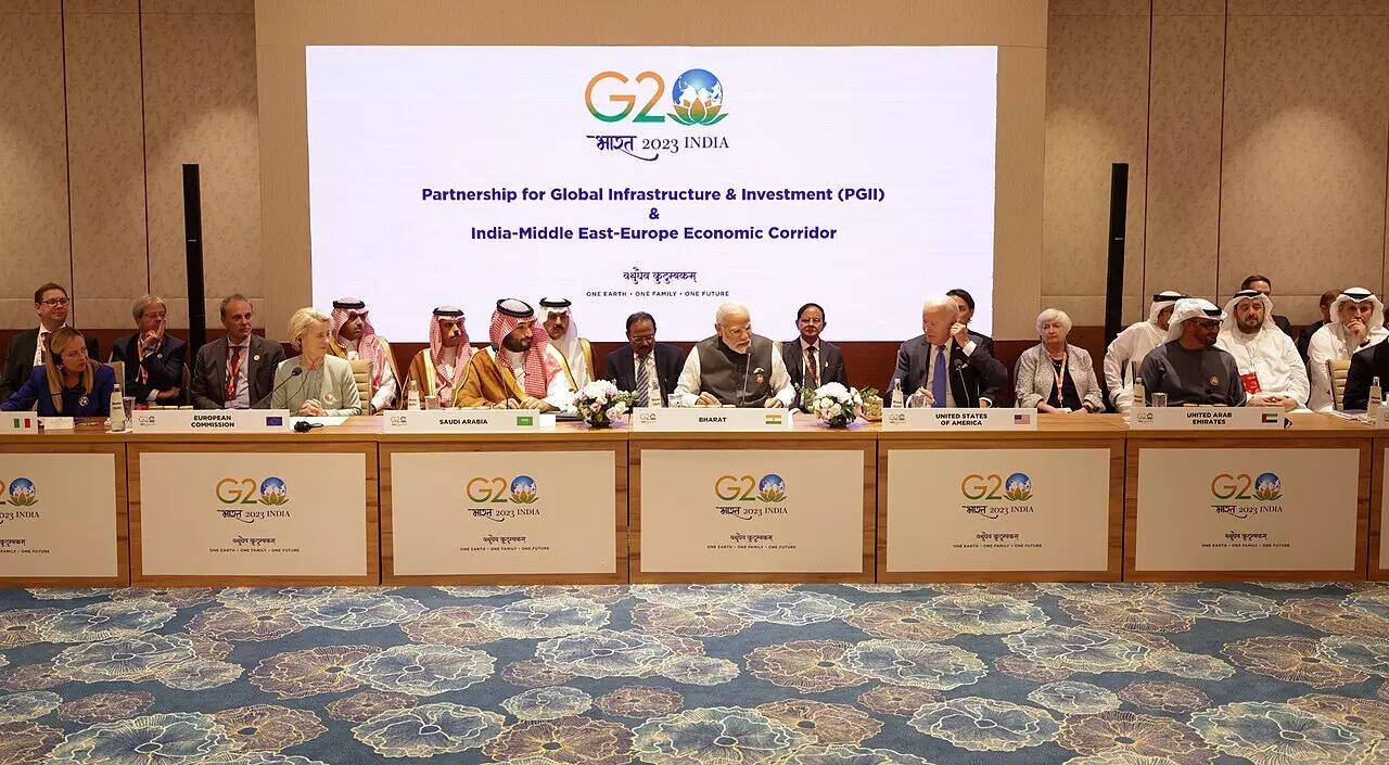 PM Modi addresses at the Partnership for Global Infrastructure and Investment & India-Middle East-Europe Economics Corridor event during G20 Summit